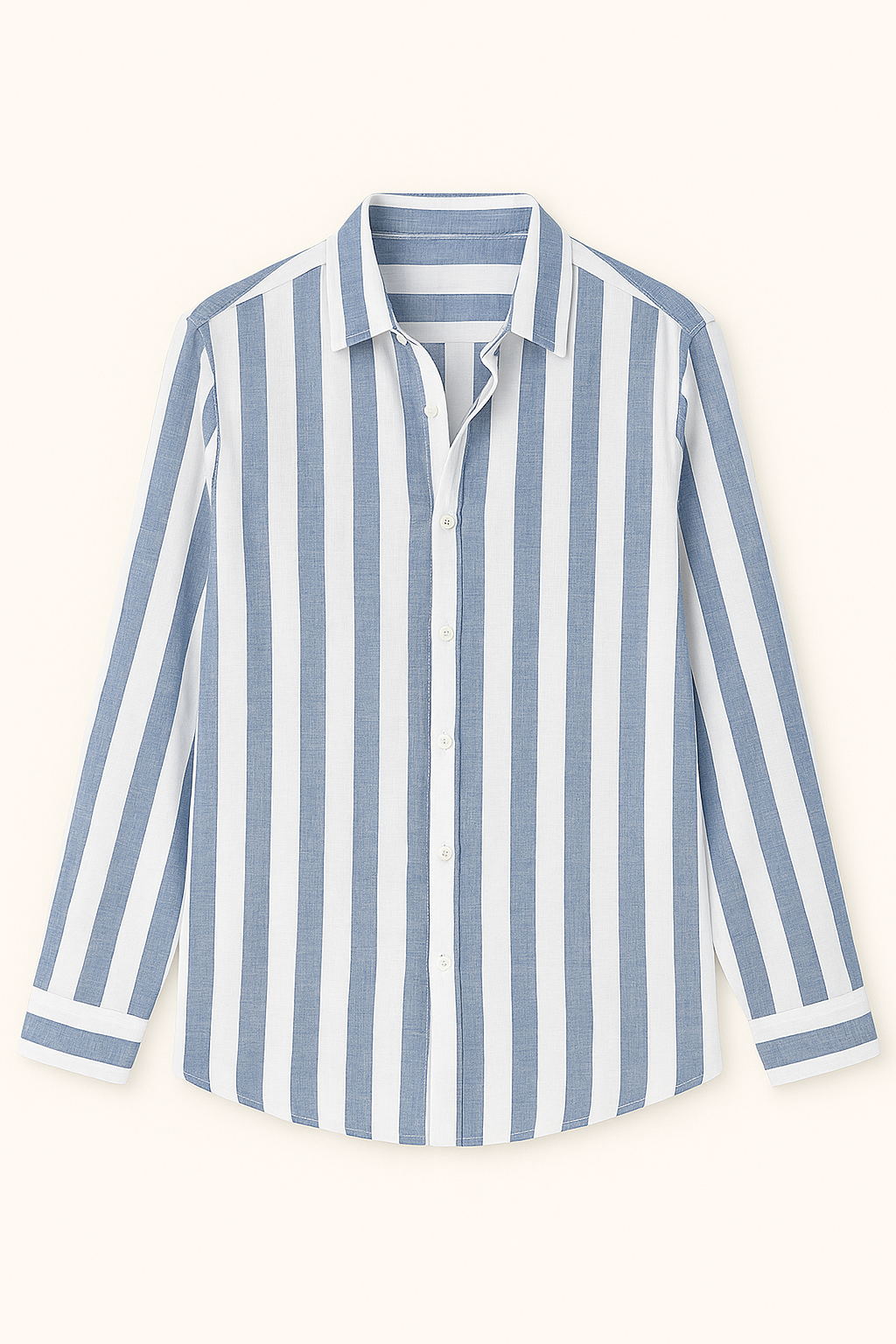 Heren linnen blouse met strepen luchtig zomer overhemd voor bruiloft of vakantie