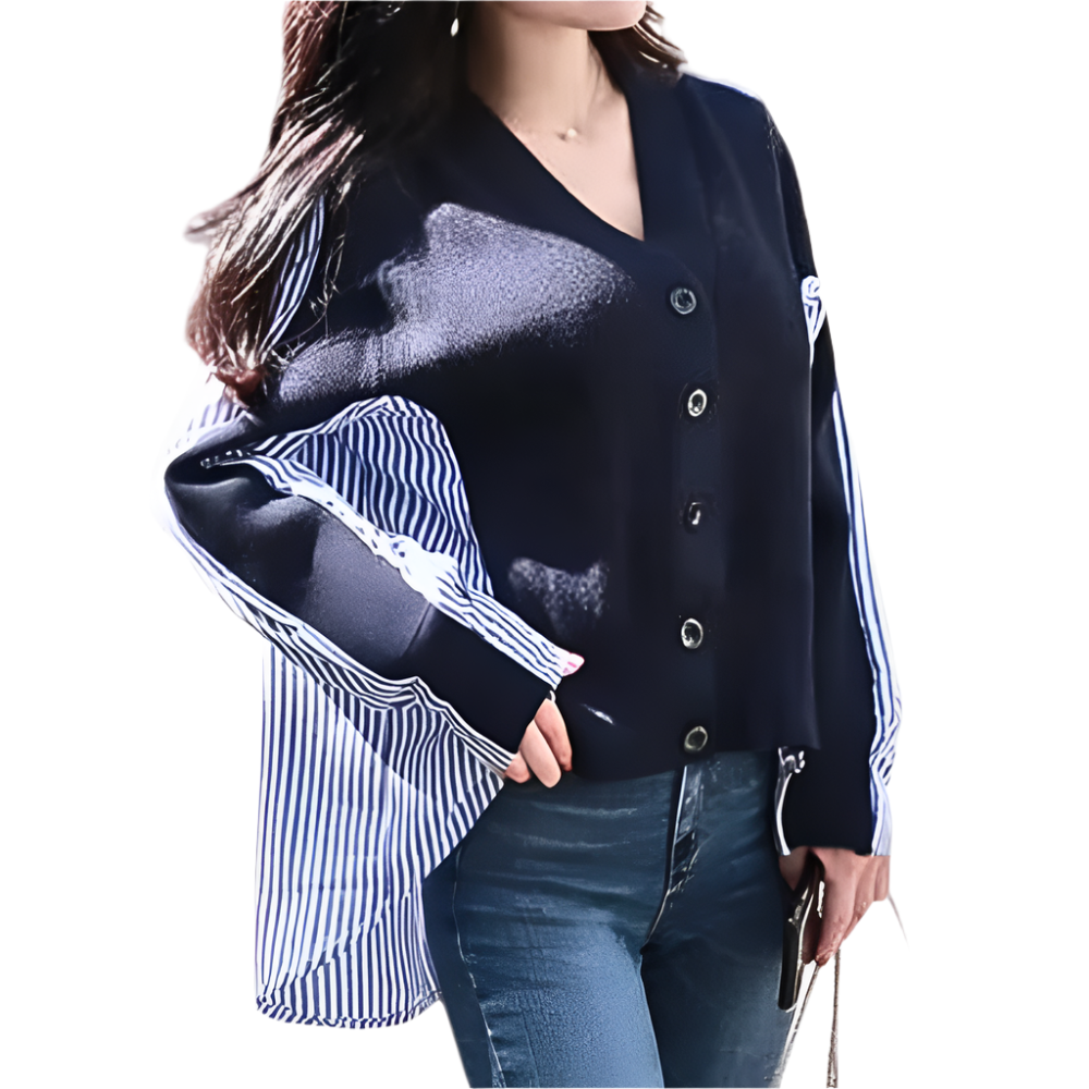Waldora - Trendy gestreept overhemd met lange mouwen voor dames