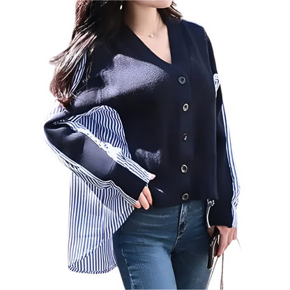 Waldora - Trendy gestreept overhemd met lange mouwen voor dames
