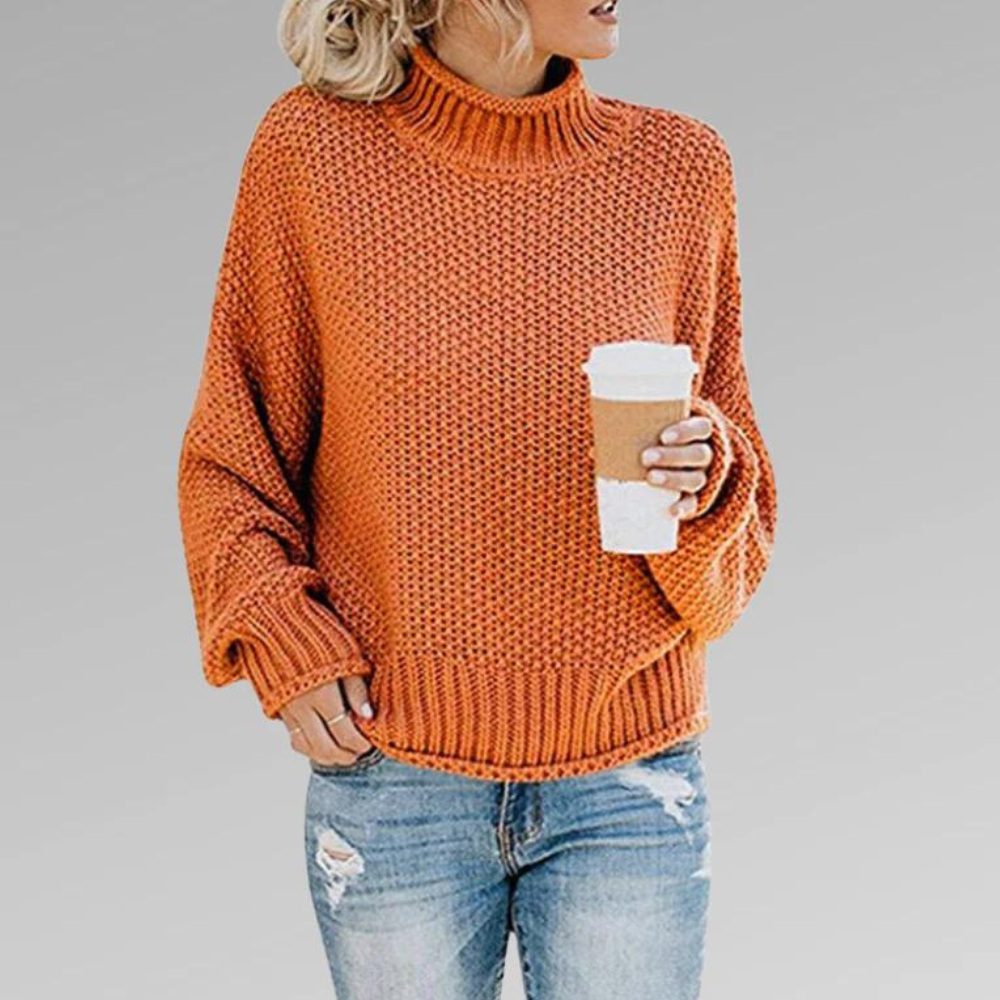 Dames coltrui met grofgebreide structuur – warme herfsttrui in diverse kleuren
