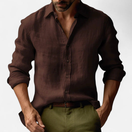 Heren linnen overhemd in diverse kleuren – luchtig zomerhemd met lange mouwen en casual fit