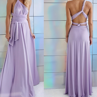 Dames lange avondjurk in diverse kleuren – elegante maxi-jurk met one shoulder of diepe V-hals
