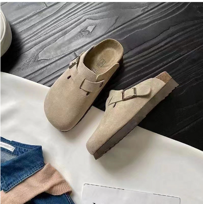 Unisex clogs in diverse kleuren – suède instappers met verstelbare gesp en comfortabele zool