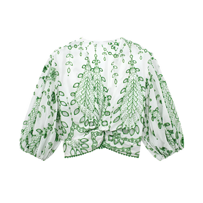 Dames Zomerset met Blouse en Korte Broek Luchtige Stoffen met Geborduurde Print en Boho Details