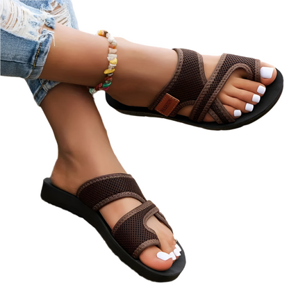 Dames Instapslippers met Kruisband en Ademend Mesh Comfortabele Zomersandalen met Dempende Zool