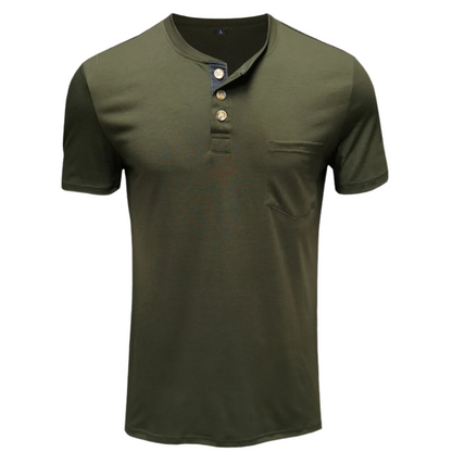 Xandar - Stijlvol T-shirt met knoopsluiting voor mannen