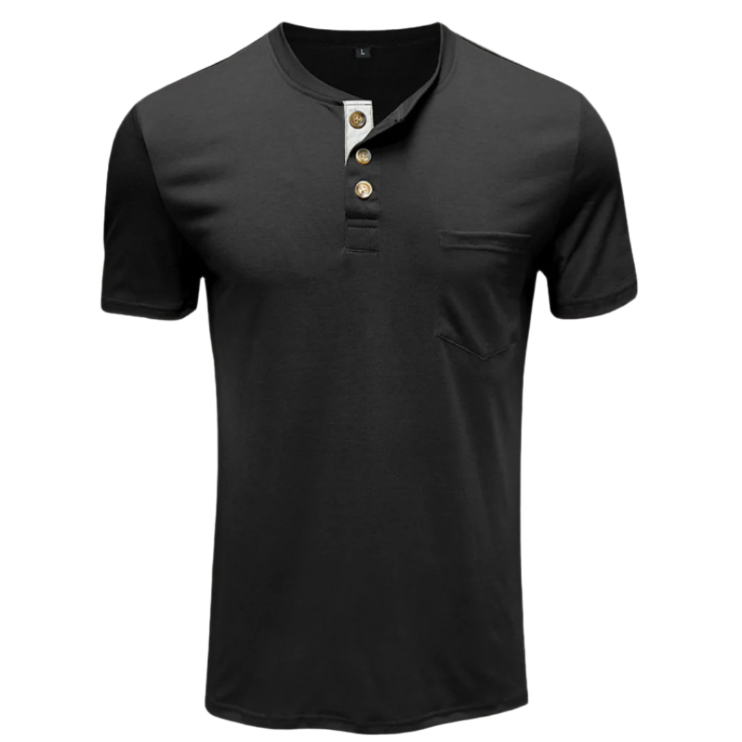 Xandar - Stijlvol T-shirt met knoopsluiting voor mannen