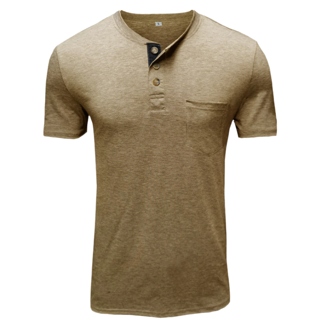 Xandar - Stijlvol T-shirt met knoopsluiting voor mannen