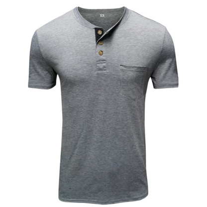 Xandar - Stijlvol T-shirt met knoopsluiting voor mannen