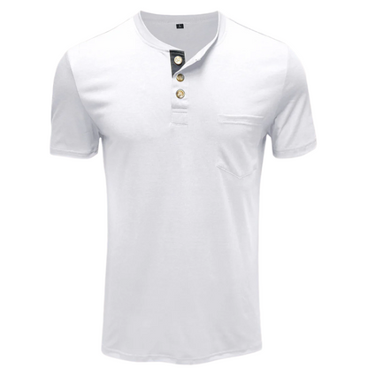 Xandar - Stijlvol T-shirt met knoopsluiting voor mannen