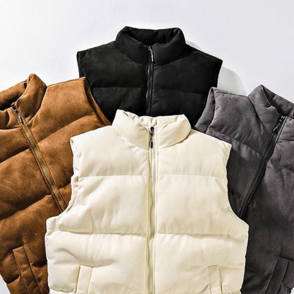 Heren Gewatteerd Bodywarmer Vest met Rits Warm en Lichtgewicht met Zachte Afwerking voor Dagelijks Gebruik