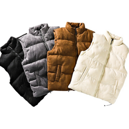 Heren Gewatteerd Bodywarmer Vest met Rits Warm en Lichtgewicht met Zachte Afwerking voor Dagelijks Gebruik