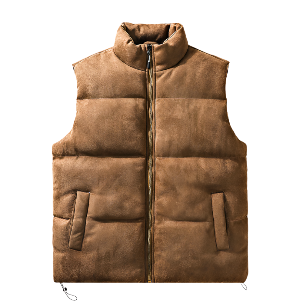 Heren Gewatteerd Bodywarmer Vest met Rits Warm en Lichtgewicht met Zachte Afwerking voor Dagelijks Gebruik