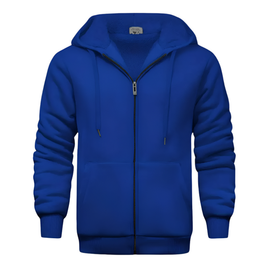 Heren Hoodie met Rits en Warme Fleecevoering Sweatvest met Capuchon en Steekzakken