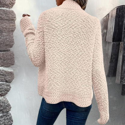 Dames vest met open voorkant en zachte grofgebreide textuur Comfortabel en stijlvol voor elke dag
