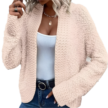 Dames vest met open voorkant en zachte grofgebreide textuur Comfortabel en stijlvol voor elke dag