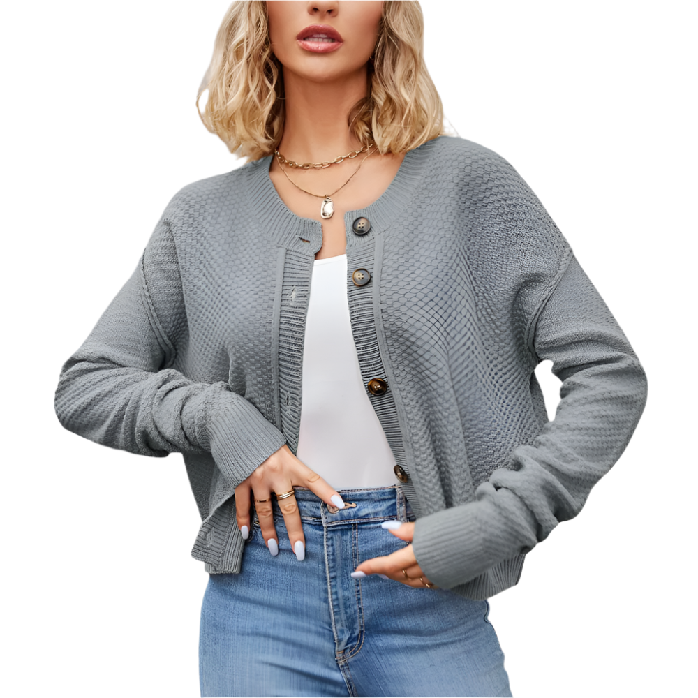 Dames Gebreid Vest met Ronde Hals en Knoopsluiting Zacht Materiaal en Tijdloze Pasvorm voor Elke Dag