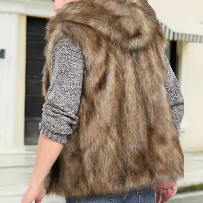 Heren Mouwloos Bodywarmer Met Bontlook Warme Tussenjas Voor Winter & Herfst