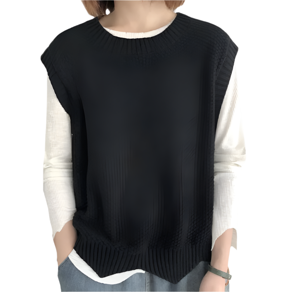 Dames Gebreid Mouwloos Vest Comfortabele Losse Pasvorm voor Casual Lagenstijl