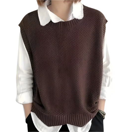 Dames Gebreid Mouwloos Vest Comfortabele Losse Pasvorm voor Casual Lagenstijl