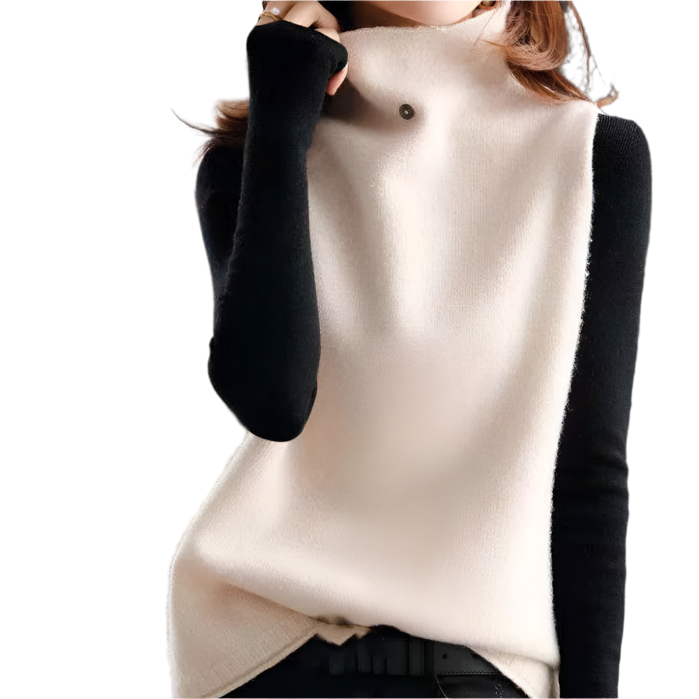 Dames Mouwloze Gebreide Top met Colkraag Zachte Stretchstof en Tijdloos Design voor Laagjeslooks