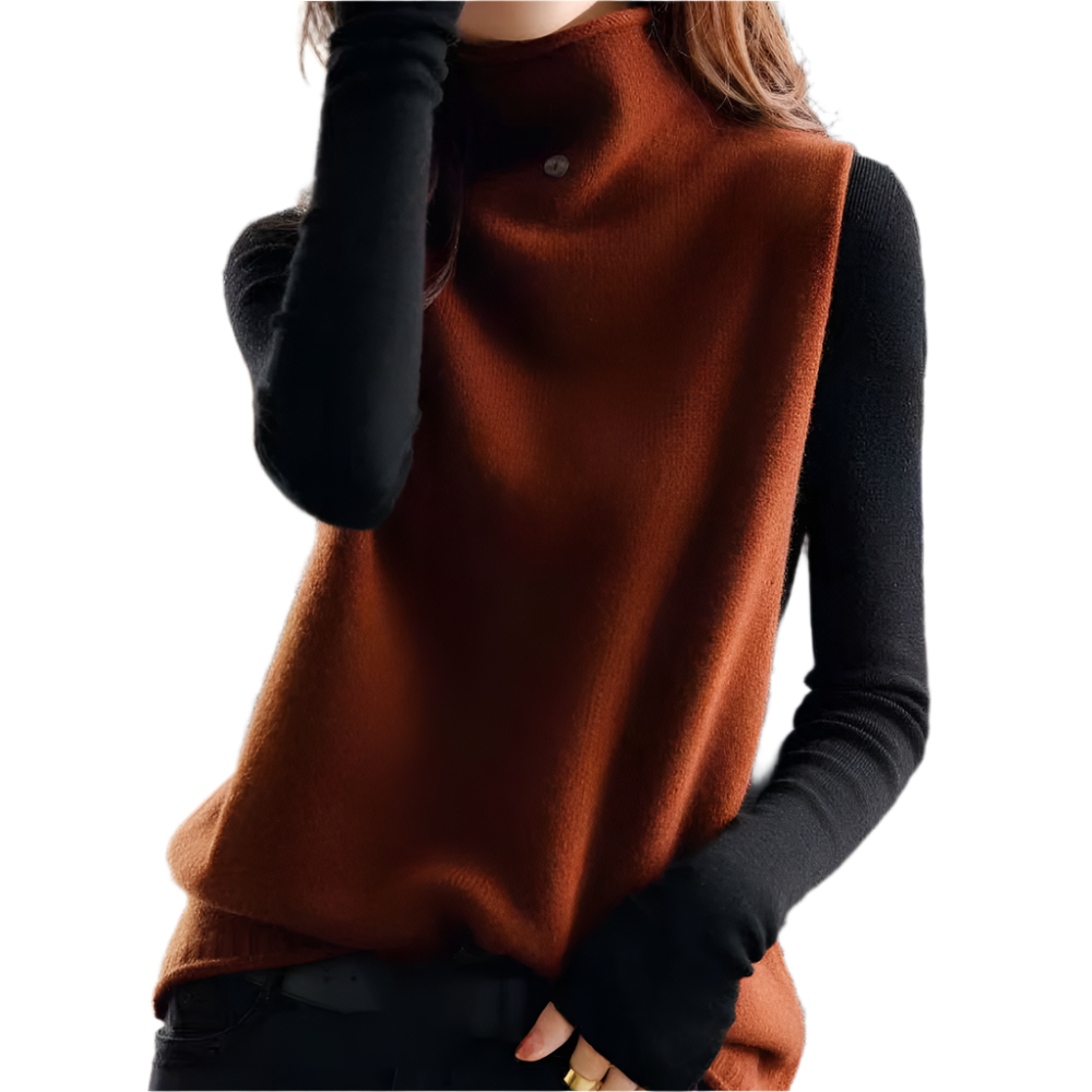 Dames Mouwloze Gebreide Top met Colkraag Zachte Stretchstof en Tijdloos Design voor Laagjeslooks
