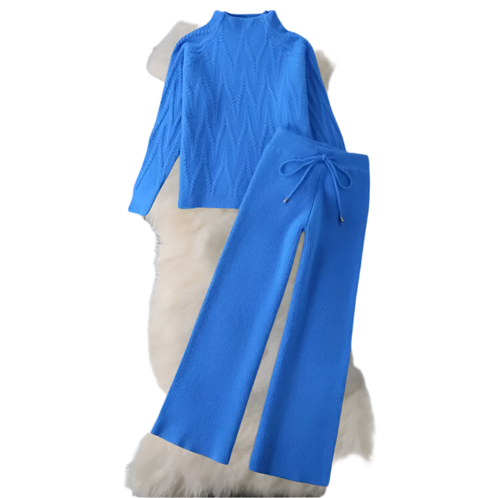 Dames Lounge Set van Zachte Breistof met Trui en Wijde Broek Comfortabel en Stijlvol Thuis of Casual