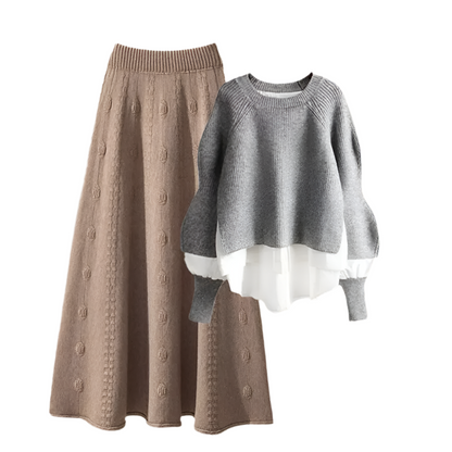 Yasmina - Elegante gebreide trui en rok voor dames