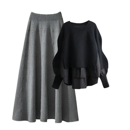 Yasmina - Elegante gebreide trui en rok voor dames