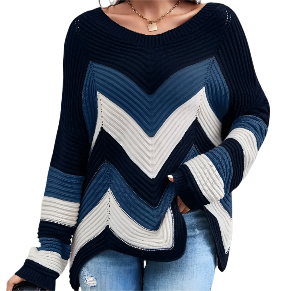 Cyra - Sweater met elegant golfpatroon voor dames