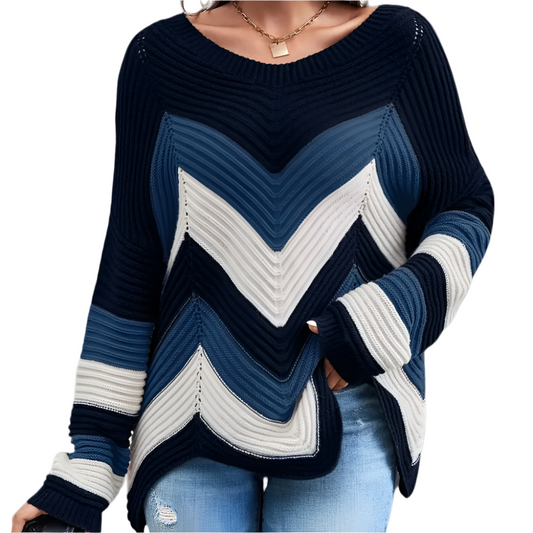 Cyra - Sweater met elegant golfpatroon voor dames