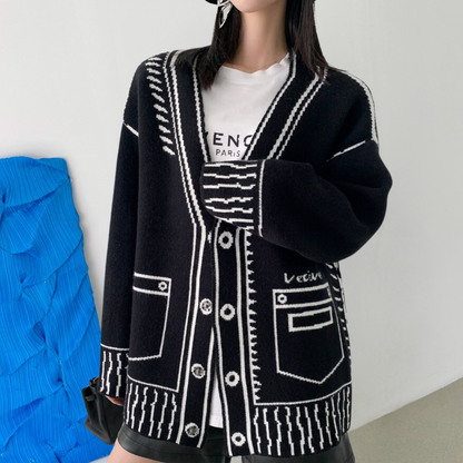 Theodora - Knus Kasjmier vest met patroon voor dames