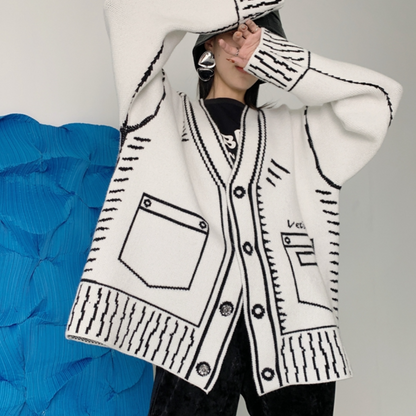 Theodora - Knus Kasjmier vest met patroon voor dames