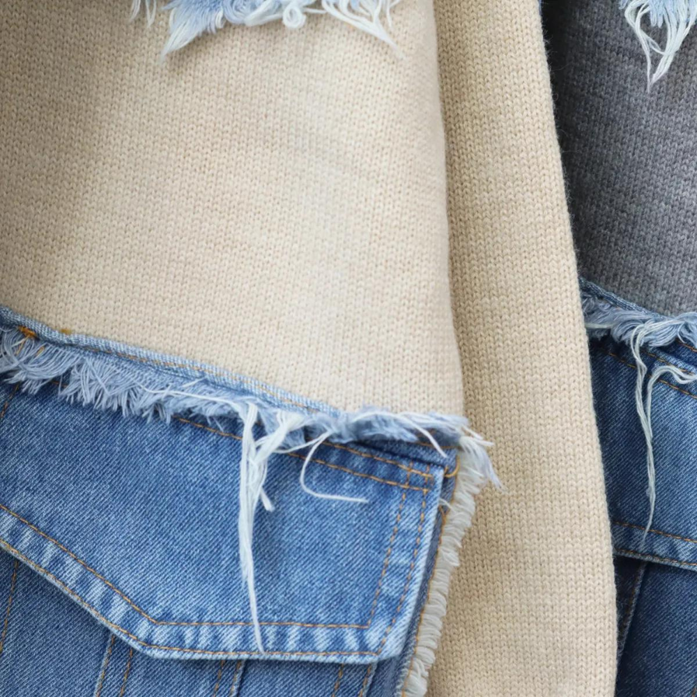 Dames Oversized Lang Vest met Denim Zakken en Losvallende Pasvorm Casual Streetwear Stijl voor Elke Dag