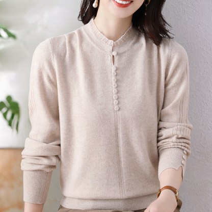 Solene - Elegante trui met knoop details voor dames