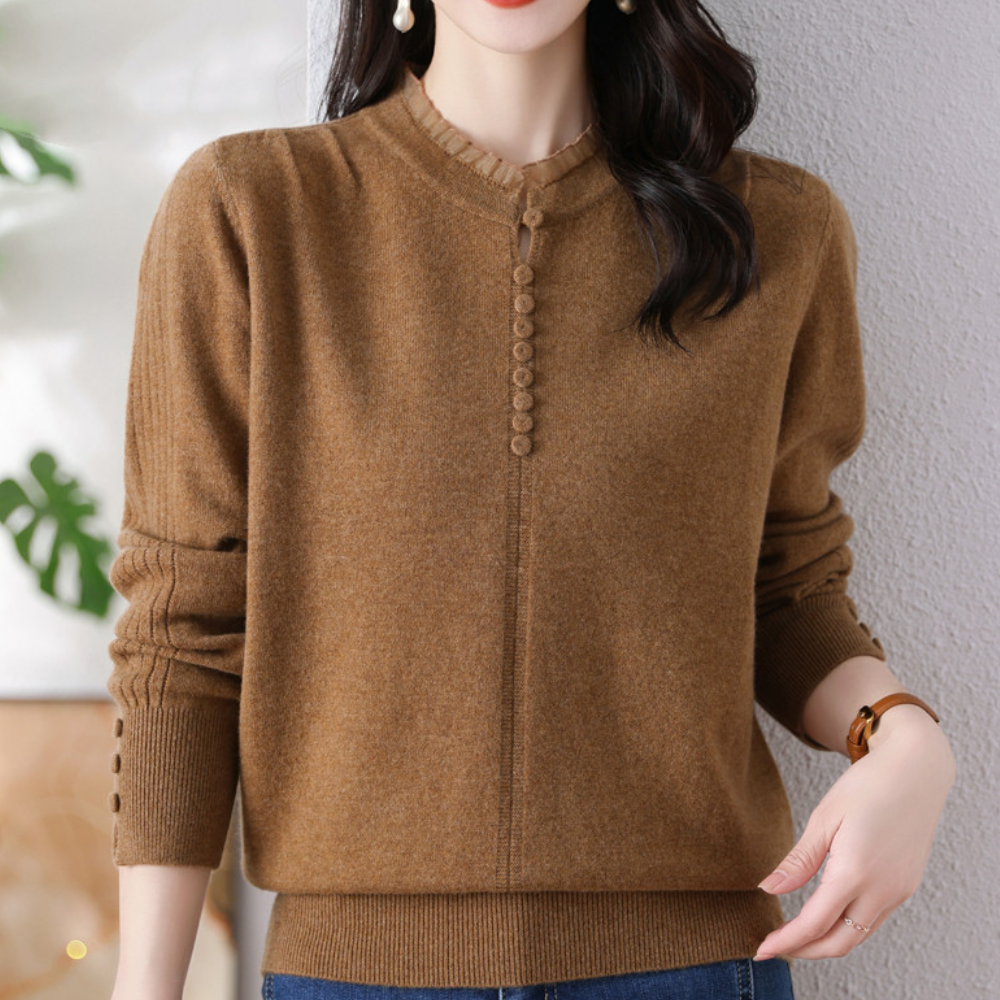 Solene - Elegante trui met knoop details voor dames