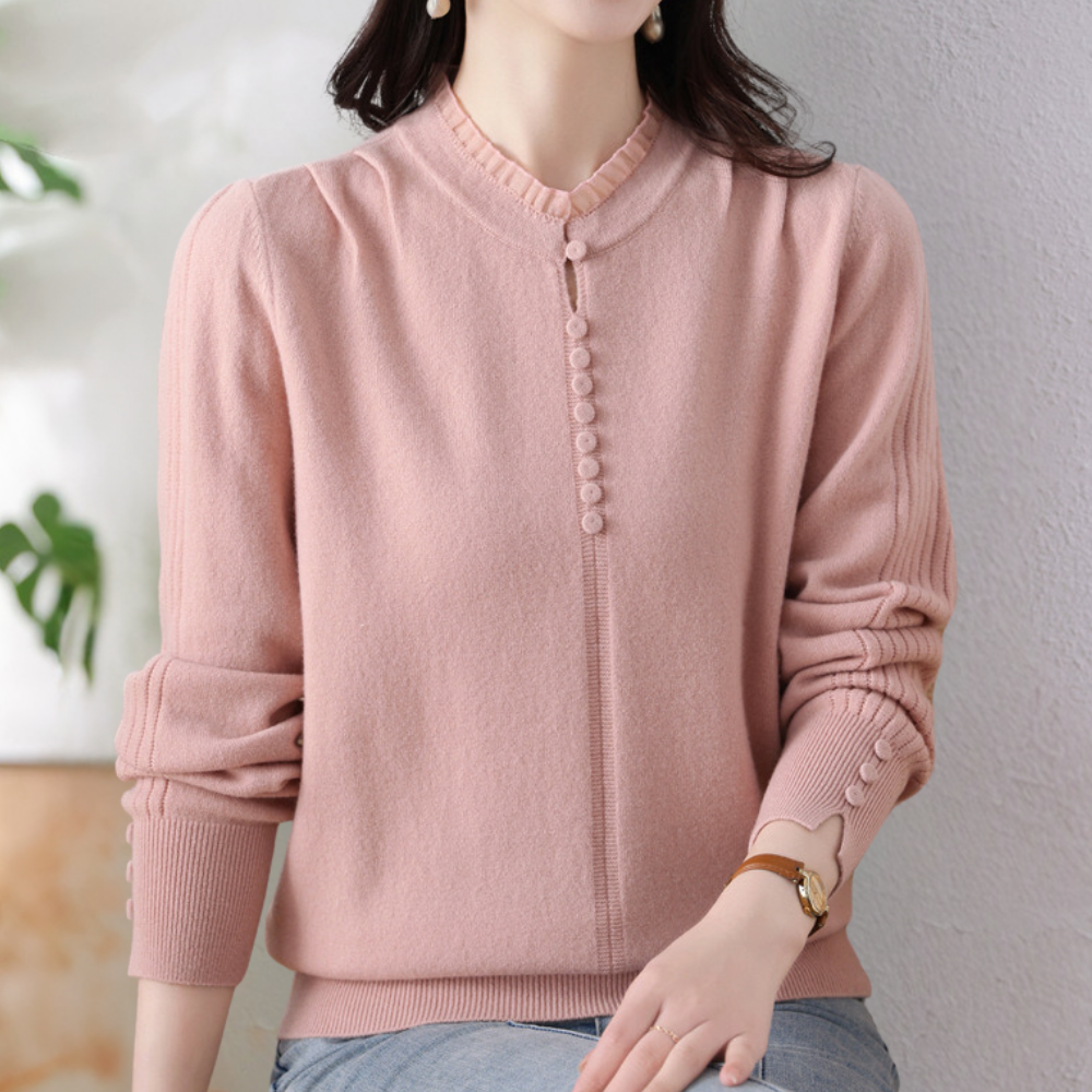 Solene - Elegante trui met knoop details voor dames