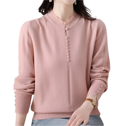 Solene - Elegante trui met knoop details voor dames