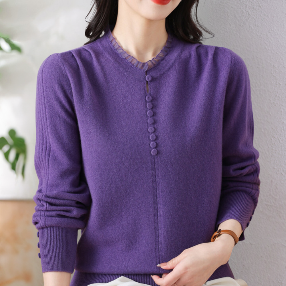 Solene - Elegante trui met knoop details voor dames