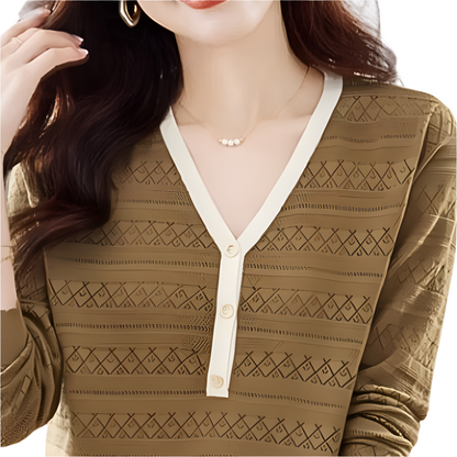 Livelle – Elegante Damestrui met Diepe V-Hals en Comfortabele Pasvorm