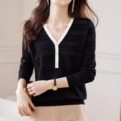 Livelle – Elegante Damestrui met Diepe V-Hals en Comfortabele Pasvorm