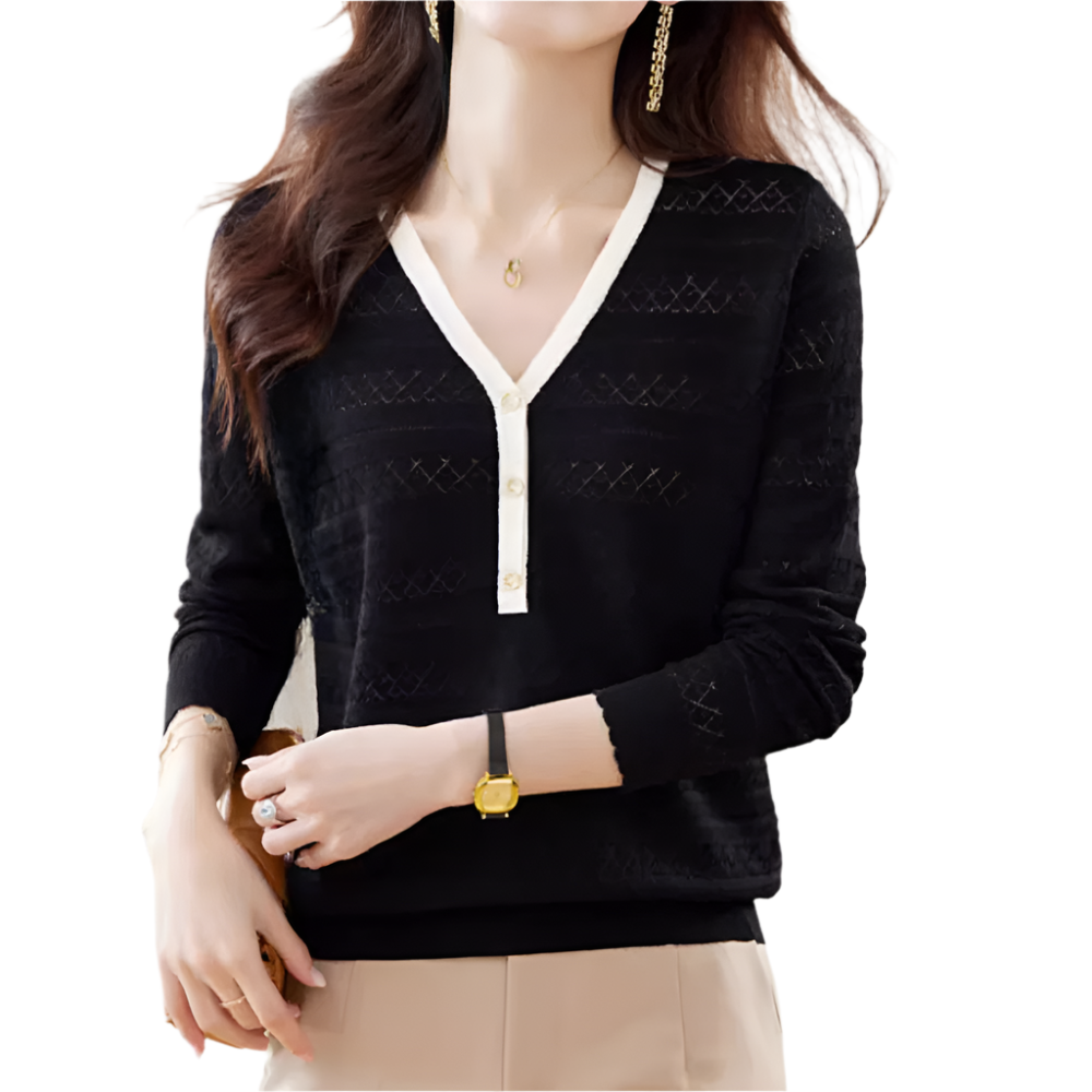 Livelle – Elegante Damestrui met Diepe V-Hals en Comfortabele Pasvorm