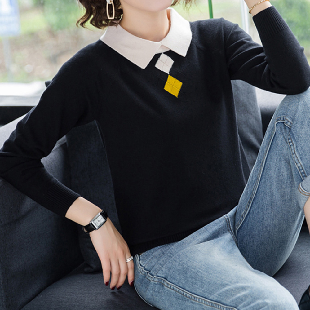 Virelle - Luxe Gemerceriseerd Katoenen Trui voor Vrouwen