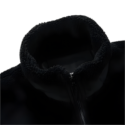 Heren Outdoor Fleece Jas met Ritssluiting en Verstevigde Details Warme Jas voor Dagelijks Gebruik en Avontuur