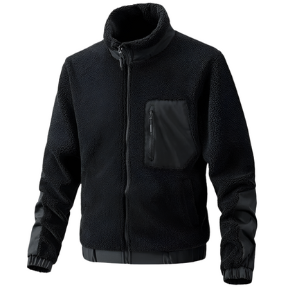 Heren Outdoor Fleece Jas met Ritssluiting en Verstevigde Details Warme Jas voor Dagelijks Gebruik en Avontuur