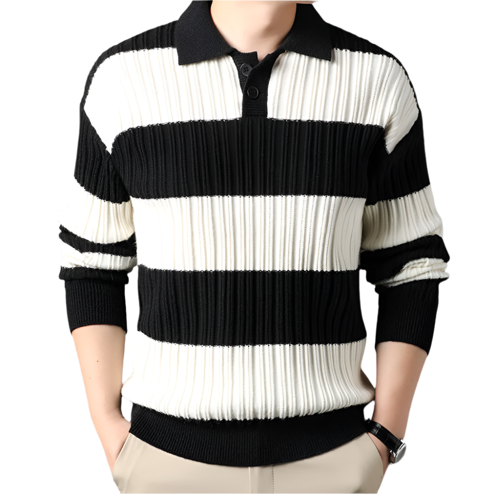 Tavon - Comfortabel gebreid poloshirt voor mannen
