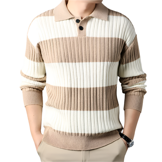 Tavon - Comfortabel gebreid poloshirt voor mannen