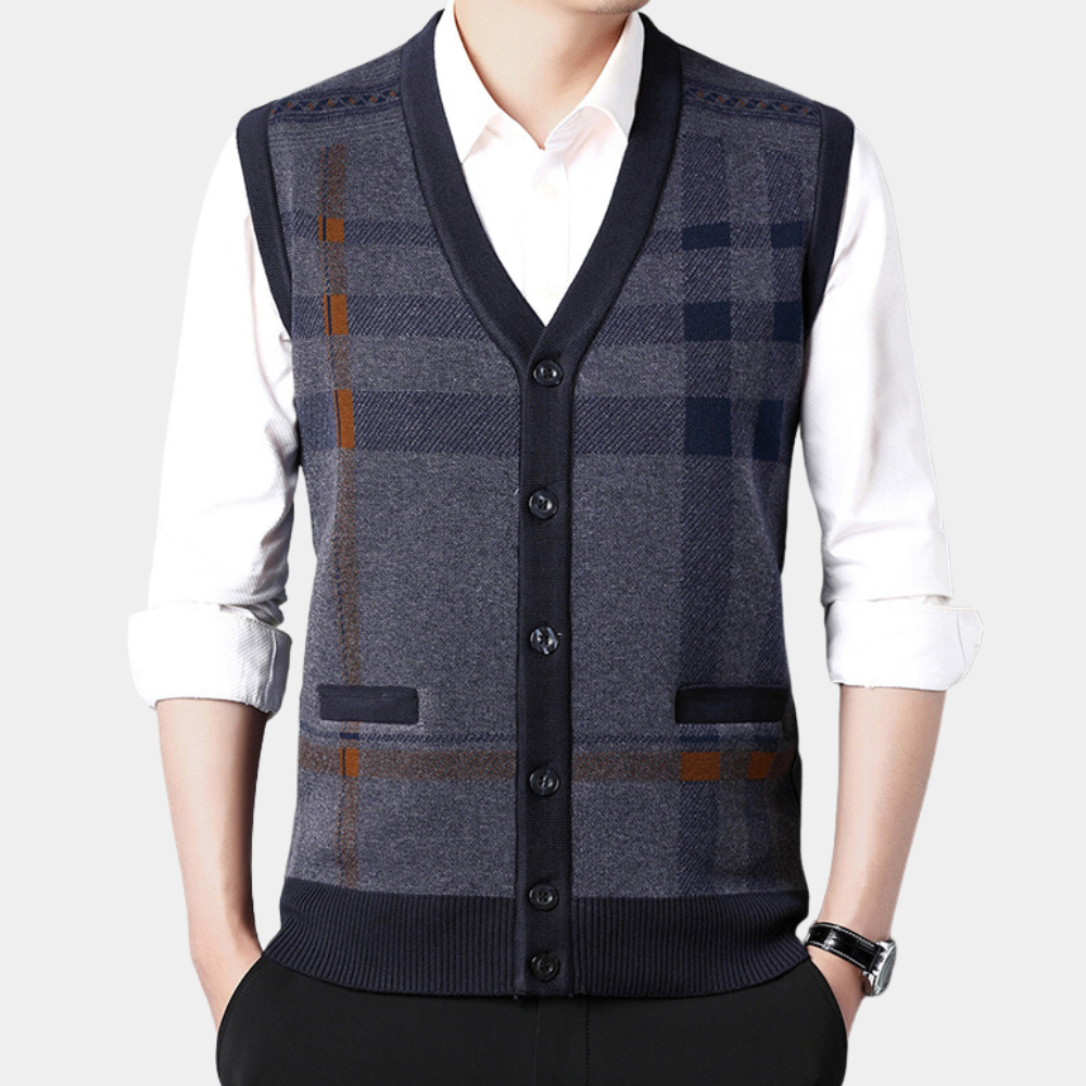 Vireo - Modern gebreid herenvest voor een casual en stijlvolle look