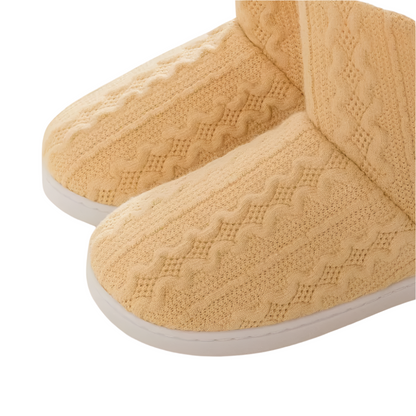 Dames Warme Huissloffen met Hoge Schacht Gebreid Design met Zachte Fleece Voering
