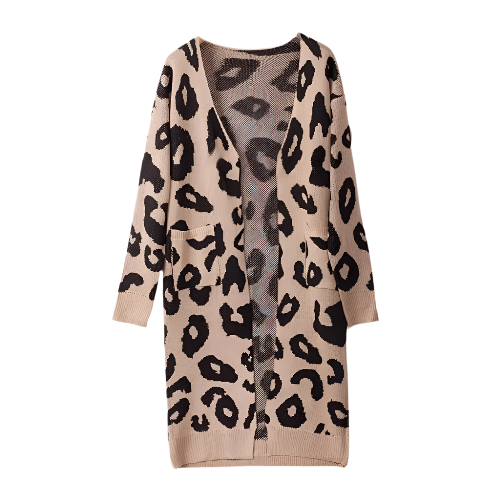 Claudia - Stijlvol lang vest met luipaardprint voor dames